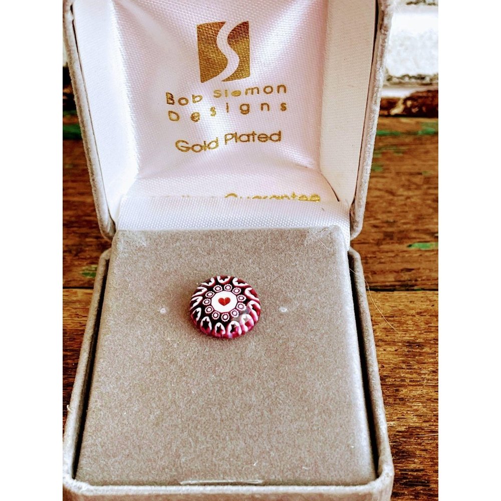 Vintage Millefiori Glass Tie Pin Bob Siemon NIB